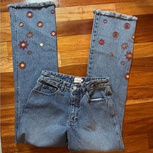 Calvin Klein Jeans Blue with Floral Embroidery